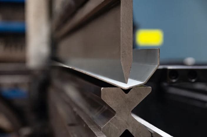 Sheet metal bending press brake at Orion Metal Industries Moorabbin — forming custom enclosures and brackets for Melbourne clients